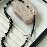 Mystical Black Agate Beaded Necklace-Gembea Jewelry