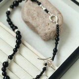 Mystical Black Agate Beaded Necklace-Gembea Jewelry