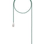 Natural Baroque Pearl Green Agate Beaded Necklace gembea jewelry