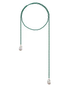 Collana di perline di agata verde a perla barocca naturale