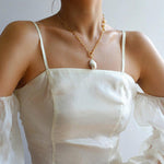 Natural Baroque Pearl Pendant Chain Necklace - Gembea Jewelry