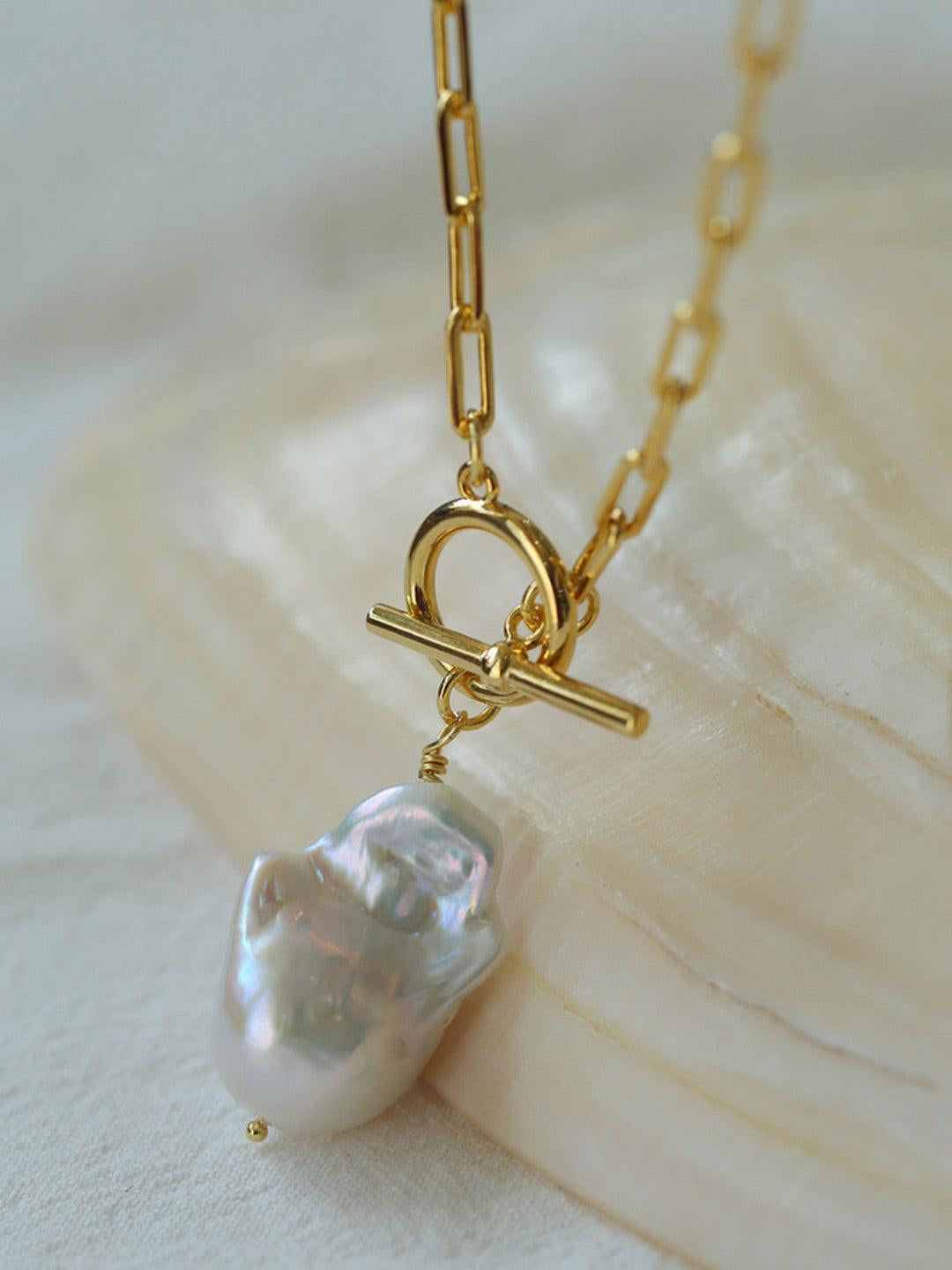 Natural Baroque Pearl Pendant Chain Necklace - Gembea Jewelry