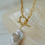 Natural Baroque Pearl Pendant Chain Necklace - Gembea Jewelry