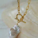 Natural Baroque Pearl Pendant Chain Necklace - Gembea Jewelry