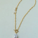 Natural Baroque Pearl Pendant Chain Necklace gembea jewelry
