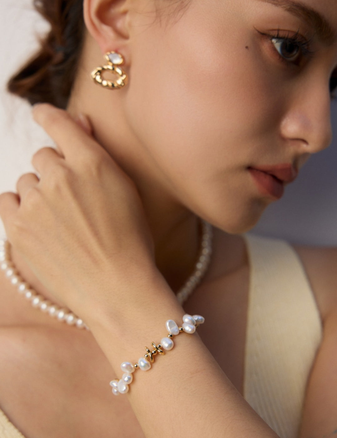 Natural Freshwater Pearl Beaded Bracelet Gembea jewelry