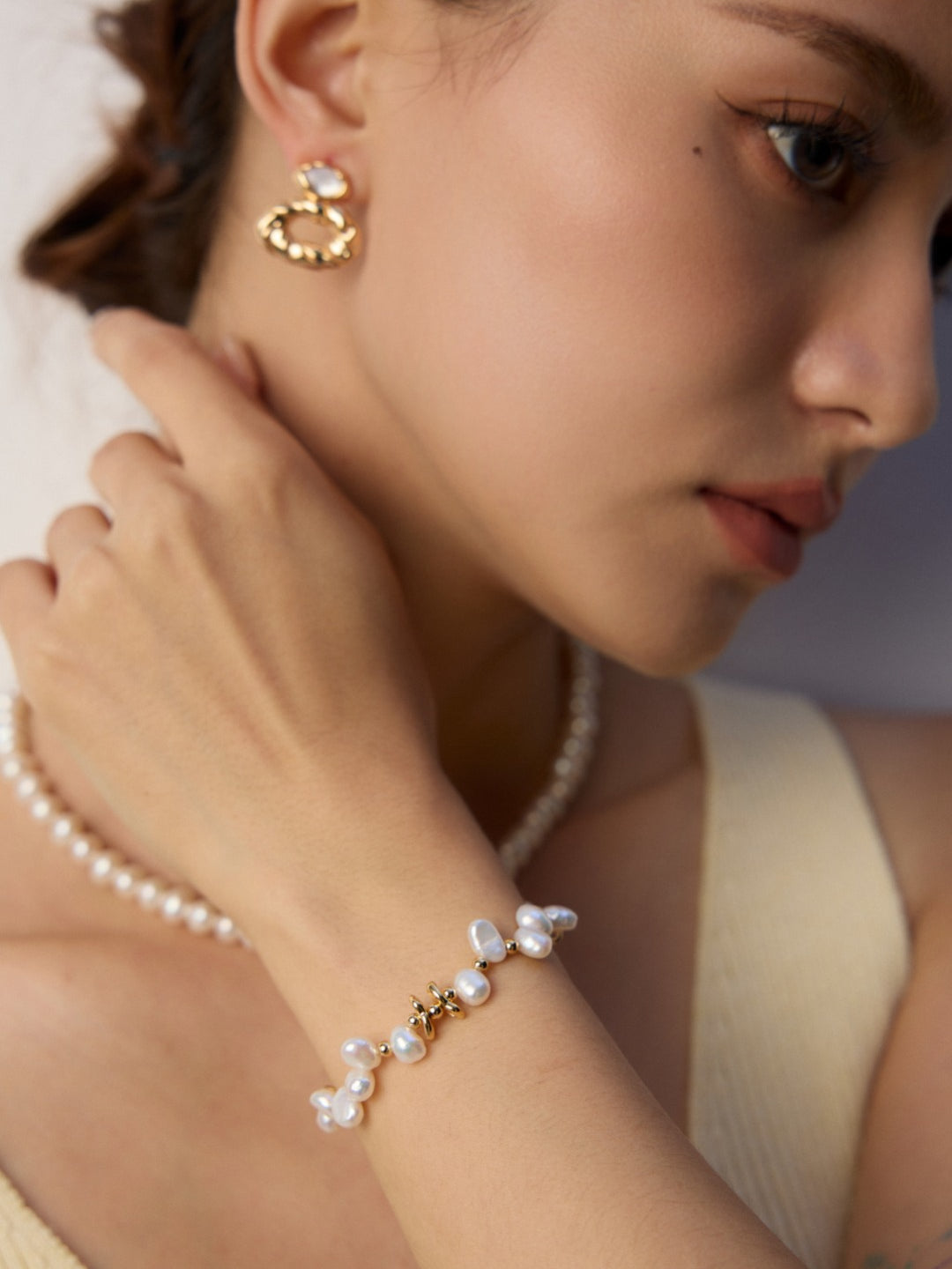 Natural Freshwater Pearl Beaded Bracelet Gembea jewelry