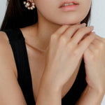 Natural Freshwater Pearl Garnet Stone Earrings - Gembea Jewelry