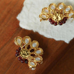 Natural Freshwater Pearl Garnet Stone Earrings - Gembea Jewelry