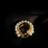Natural Freshwater Pearl Hoop Earrings