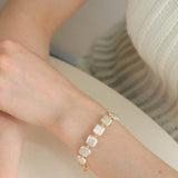 Natural Freshwater Square Pearl Bracelet - Gembea Jewelry