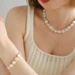 Natural Freshwater Square Pearl Bracelet - Gembea Jewelry