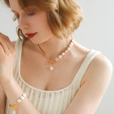 Natural Freshwater Square Pearl Chain Bracelet - Gembea Jewelry