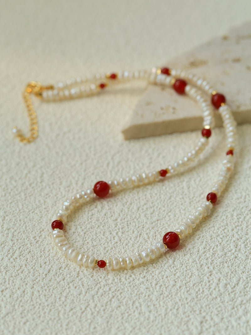 Natural Irregular Pearl Gradient Agate Necklace gembea jewelry