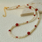 Natural Irregular Pearl Gradient Agate Necklace gembea jewelry