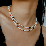 Natural Irregular Pearl Gradient Agate Necklace gembea jewelry