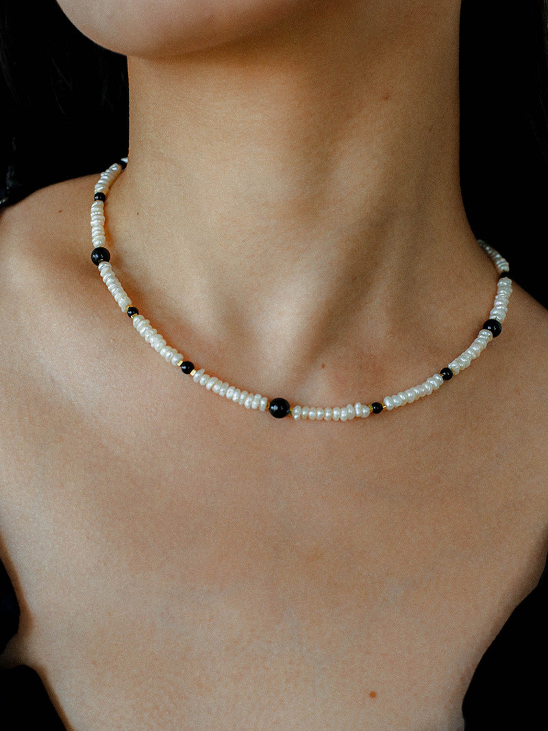 Natural Irregular Pearl Gradient Agate Necklace gembea jewelry