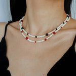 Natural Irregular Pearl Gradient Agate Necklace gembea jewelry