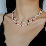 Natural Irregular Pearl Gradient Agate Necklace gembea jewelry