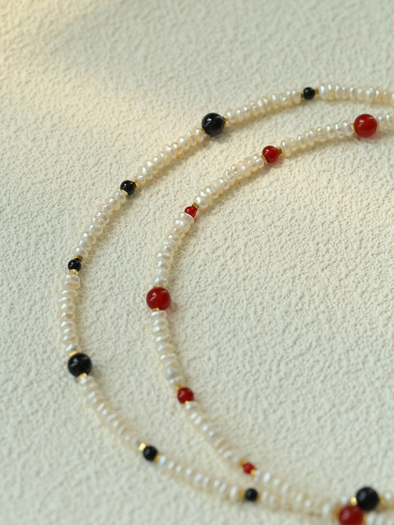 Natural Irregular Pearl Gradient Agate Necklace gembea jewelry