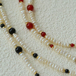 Natural Irregular Pearl Gradient Agate Necklace gembea jewelry