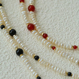 Natural Irregular Pearl Gradient Agate Necklace gembea jewelry