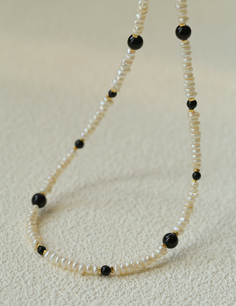 Natural Irregular Pearl Gradient Agate Necklace gembea jewelry