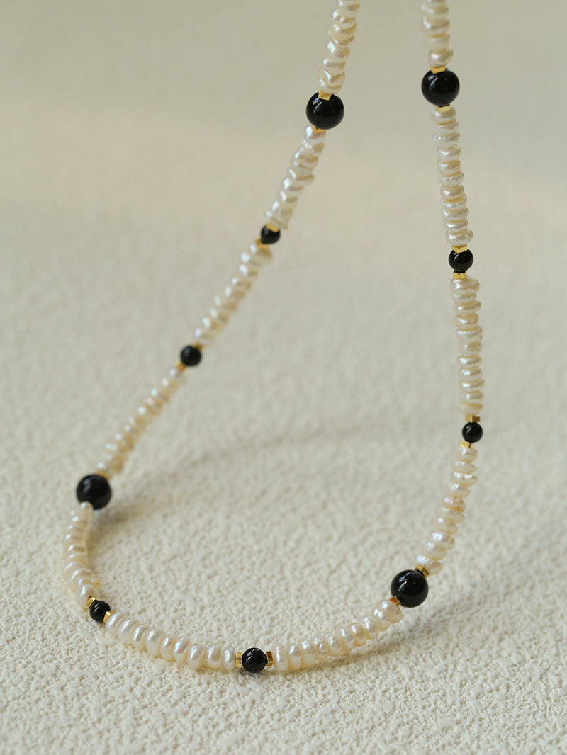 Natural Irregular Pearl Gradient Agate Necklace gembea jewelry