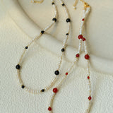 Natural Irregular Pearl Gradient Agate Necklace gembea jewelry
