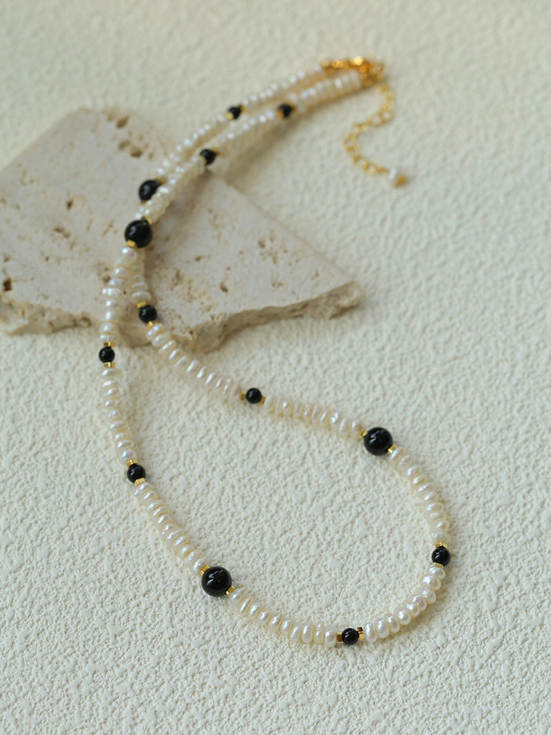 Natural Irregular Pearl Gradient Agate Necklace gembea jewelry