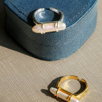 Natural Long Baroque Pearl Open Ring - Gembea Jewelry