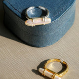 Natural Long Baroque Pearl Open Ring - Gembea Jewelry