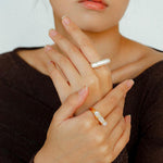 Natural Long Baroque Pearl Open Ring - Gembea Jewelry