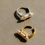 Natural Long Baroque Pearl Open Ring - Gembea Jewelry