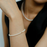 Natural Pearl Beaded Bracelet 3.5-4MM gembea jewelry