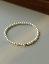 Natural Pearl Beaded Bracelet 3.5-4MM gembea jewelry