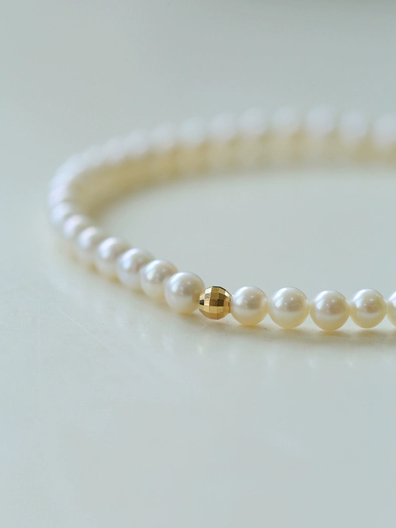 Natural Pearl Beaded Bracelet 3.5-4MM gembea jewelry