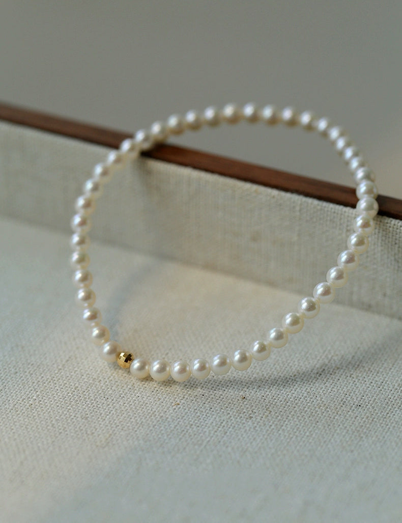Natural Pearl Beaded Bracelet 3.5-4MM gembea jewelry