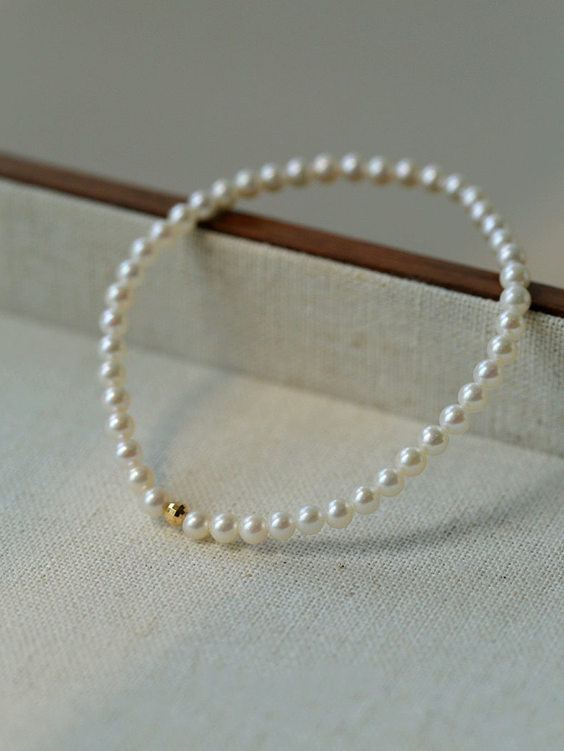 Natural Pearl Beaded Bracelet 3.5-4MM gembea jewelry