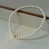 Natural Pearl Beaded Bracelet 3.5-4MM gembea jewelry