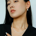 Natural Pearl Beaded Necklace 3.5-4MM gembea jewelry