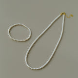 Natural Pearl Beaded Necklace 3.5-4MM gembea jewelry