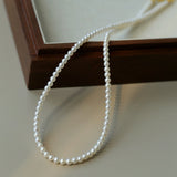 Natural Pearl Beaded Necklace 3.5-4MM gembea jewelry
