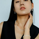 Natural Pearl Beaded Necklace 3.5-4MM gembea jewelry