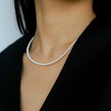Natural Pearl Beaded Necklace 3.5-4MM gembea jewelry
