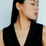 Natural Pearl Beaded Necklace 3.5-4MM gembea jewelry