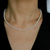 Natural Pearl Beaded Necklace 3.5-4MM gembea jewelry