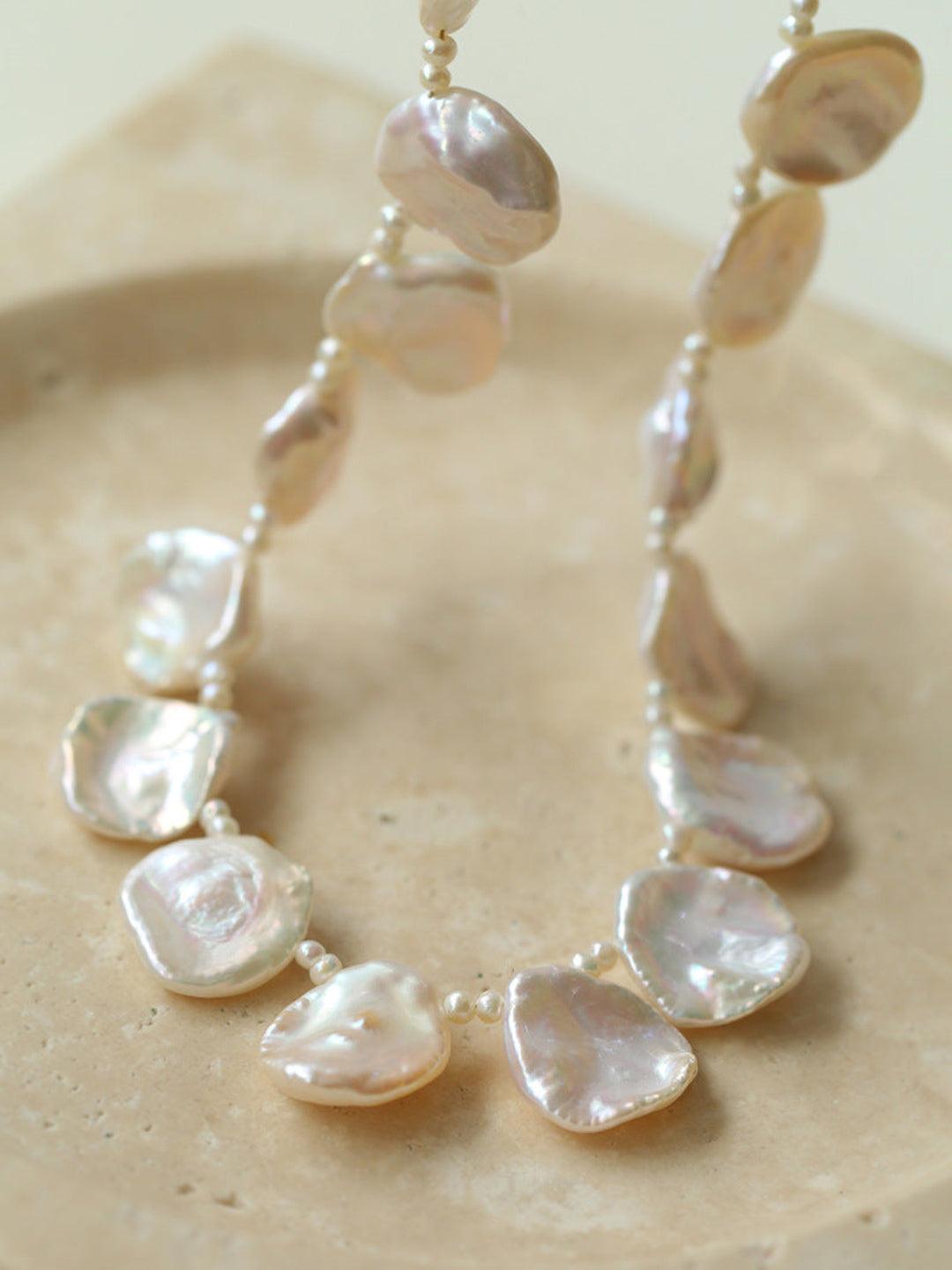 Natural Baroque Petal Pearl Necklace - Gembea Jewelry