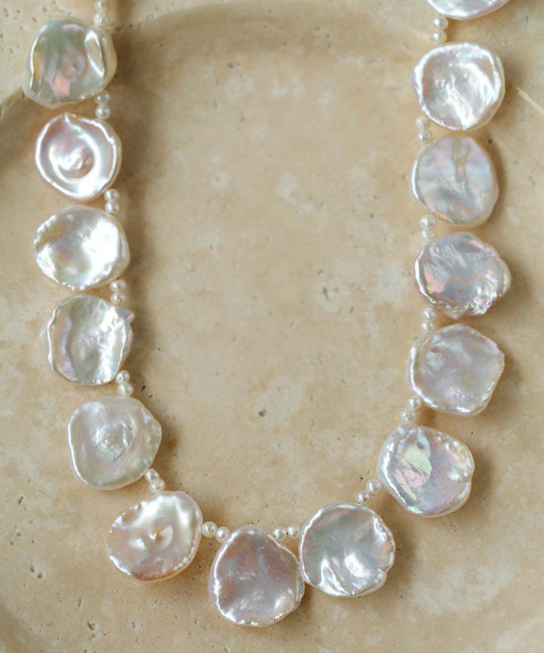 Natural Baroque Petal Pearl Necklace - Gembea Jewelry