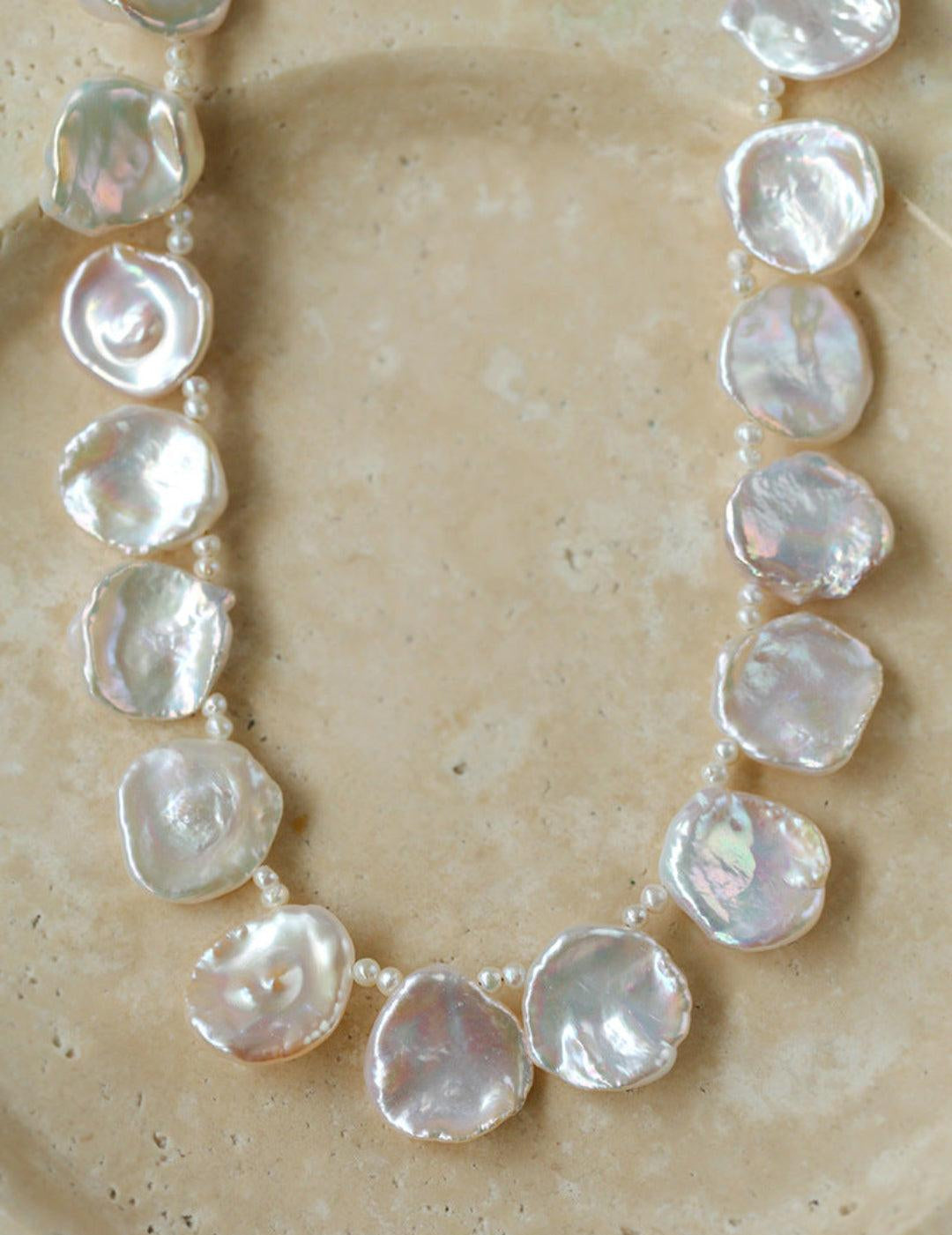 Natural Baroque Petal Pearl Necklace - Gembea Jewelry